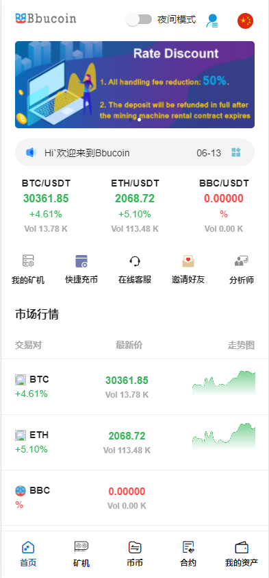 【全开源】多语言交易所 Bbank交易所 二开平台币 币币合约交易 矿机系统 分析师