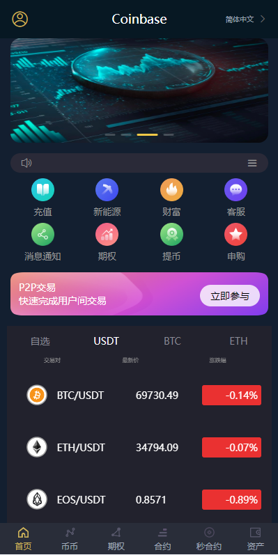 【全开源】新版多语言 海外投资理财 交易所系统 期权合约 秒合约 新币申购 UniApp