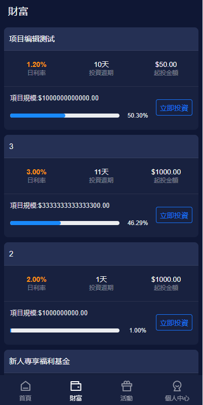 【全开源】全新多语言 投资源码 投资众筹系统 海外投资理财系统 UI PHP