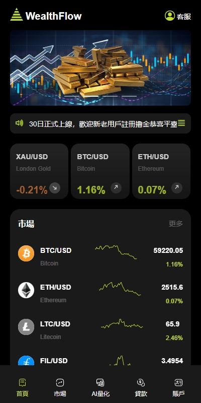 【全开源】全新 期货虚拟币交易 AI量化 多语言综合交易所系统 贷款 外汇